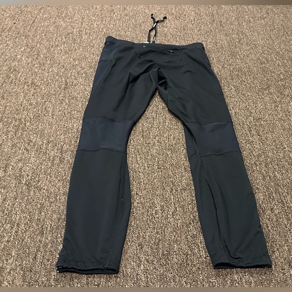 Nike Wonen’s L running stretch bike pants leggings bottom black zippers pocket - Picture 3 of 8